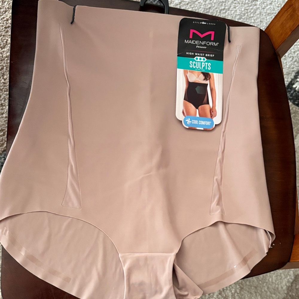 New Maidenform xxxl shapewear bottom Flexees High-Waist Shaping Brief Nude